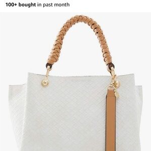 Elegant White and Tan Women's Bag